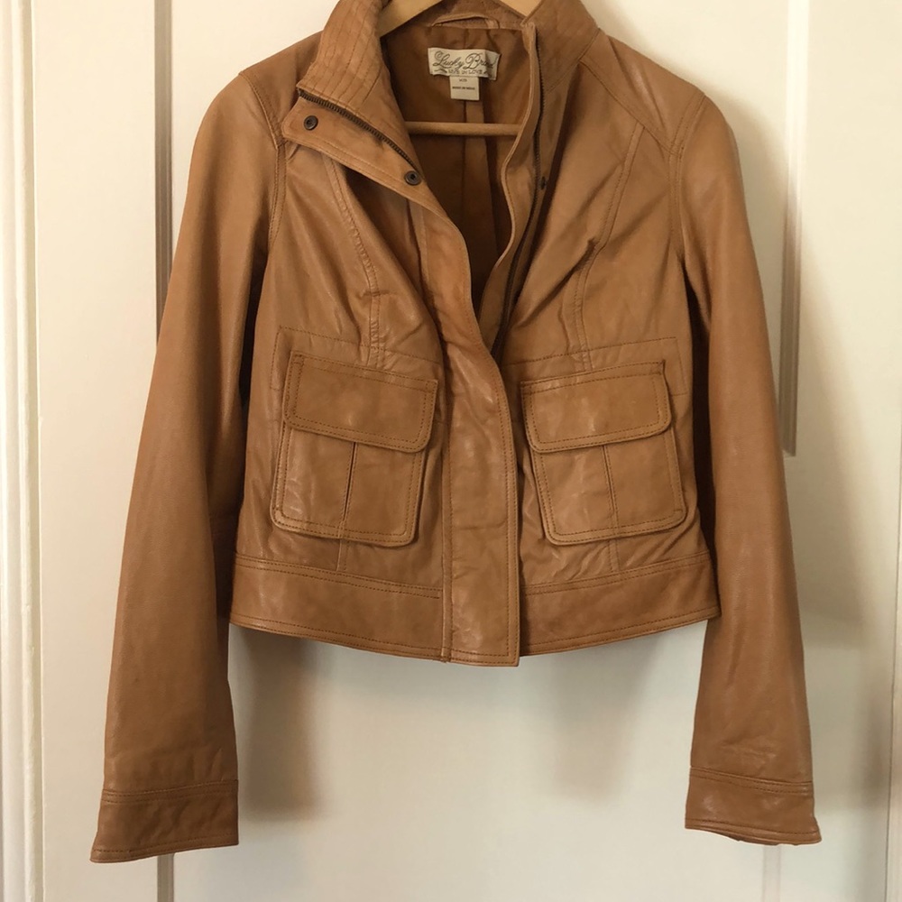 Lucky Brand Tan Leather Jacket size XS